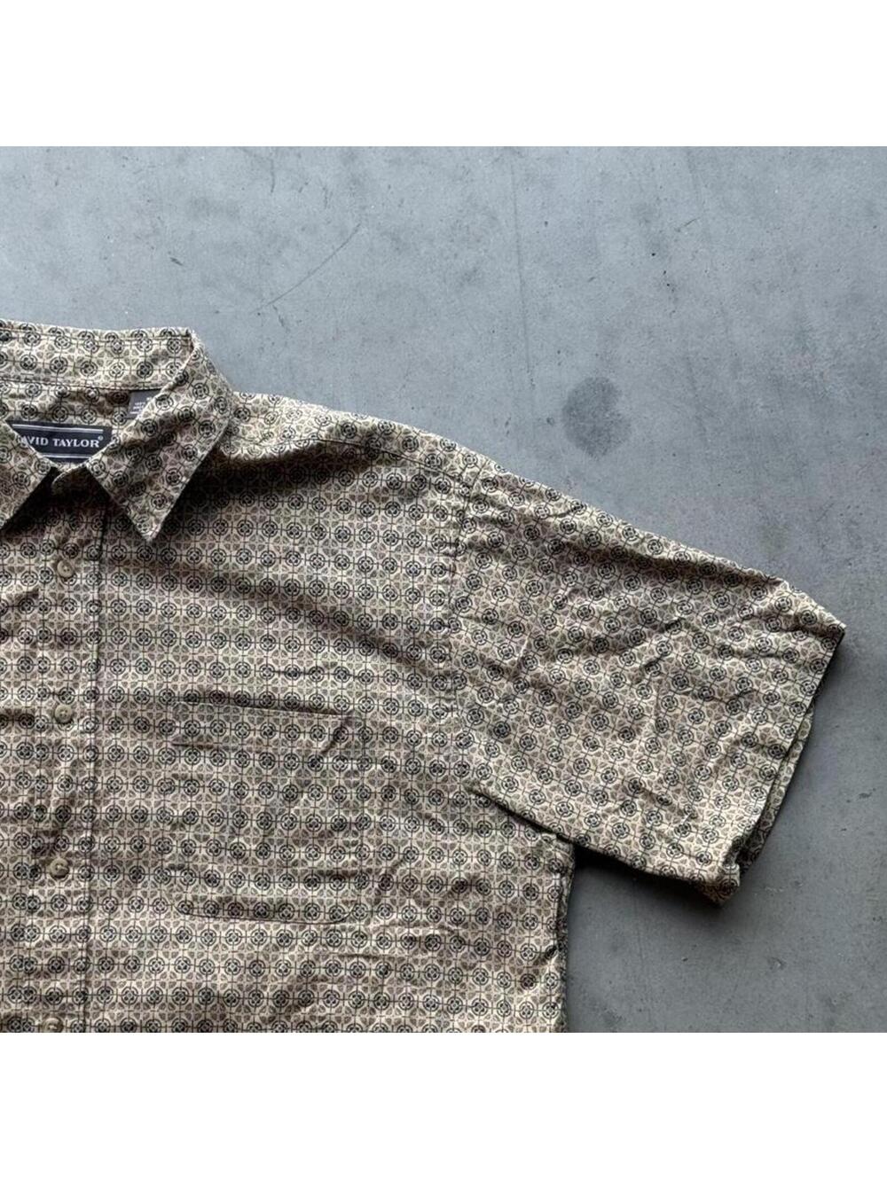 david taylor all over print button up